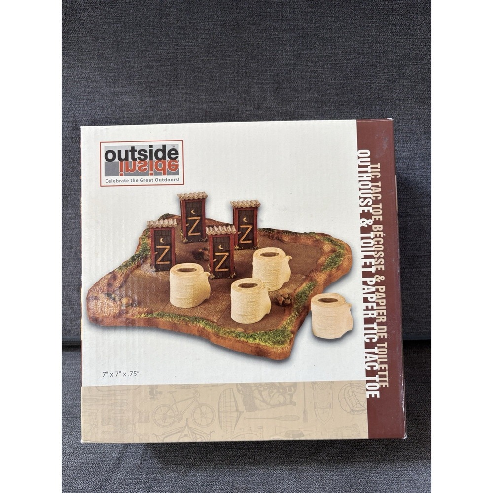 New - GSI Outside Inside Tic-Tac-Toe Game with Outhouses & TP Rolls‎ Game Pieces